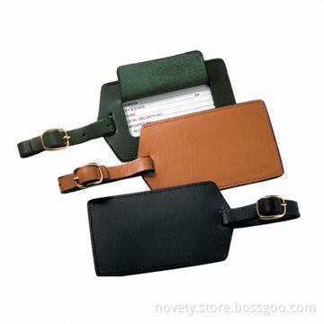 Leather Luggage Tags, Customized Logos Accepted
